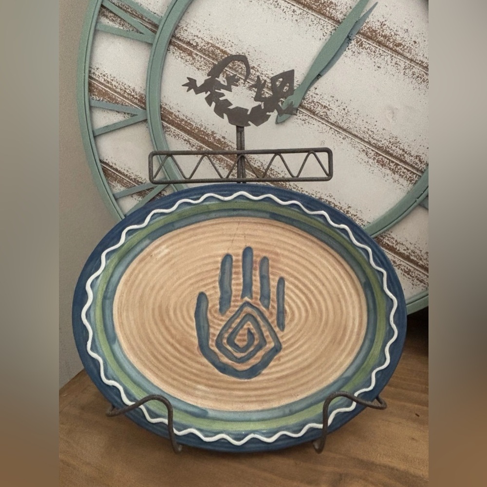 Aztec Southwest  Ceramic Dish & Metal Gecko Stand NEW!